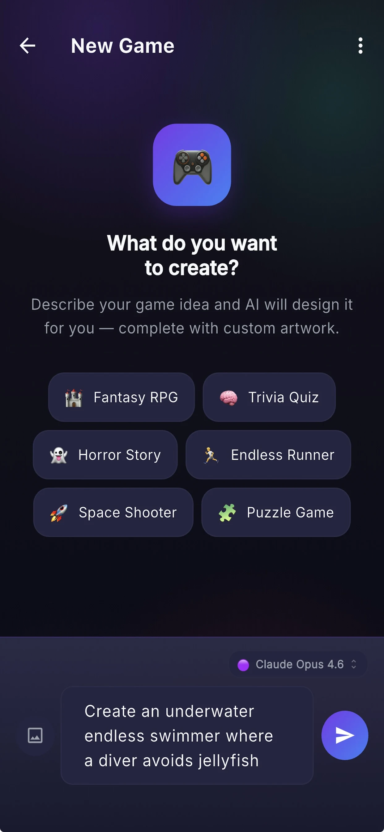 PocketByte: AI Game Maker screenshot